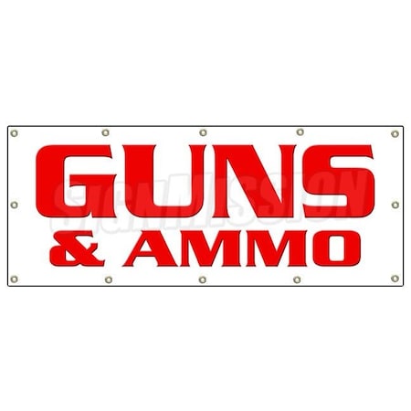 Signmission 120 in Height, 0.01 in Width, Vinyl, 48" x 120", B-120 Guns Ammo B-120 Guns Ammo